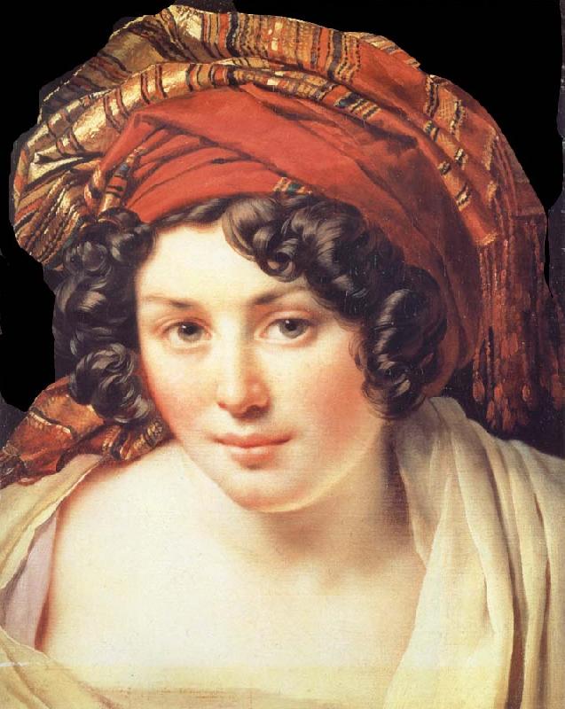 Anne-Louis Girodet-Trioson Head of Young Woman Wearing a Turban